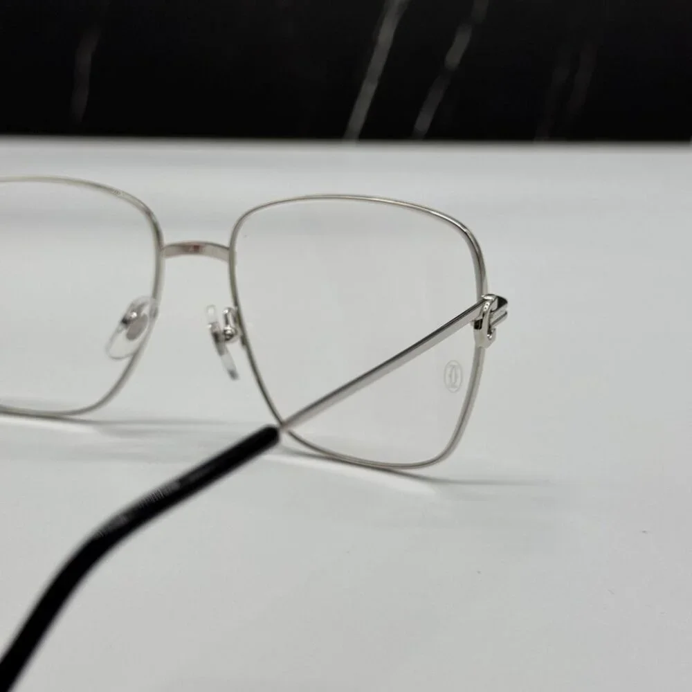 NEW CT0253O 001 CARTIER SILVER UNISEX CARTIER EYEGLASSES